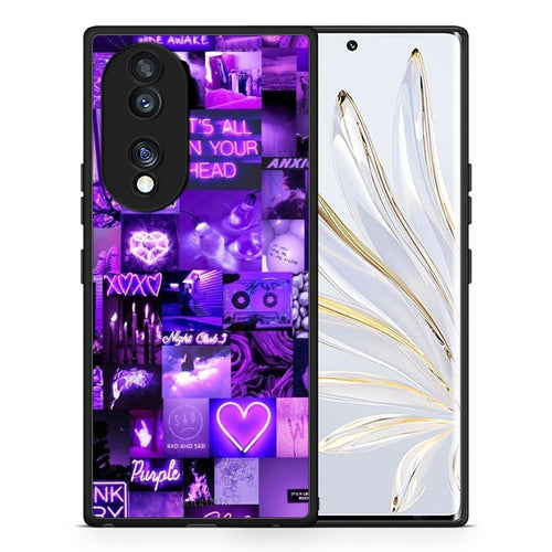 Θήκη Honor 70 5G Collage Stay Wild από τη Smartfits με σχέδιο στο πίσω μέρος και μαύρο περίβλημα | Honor 70 5G Collage Stay Wild Case with Colorful Back and Black Bezels