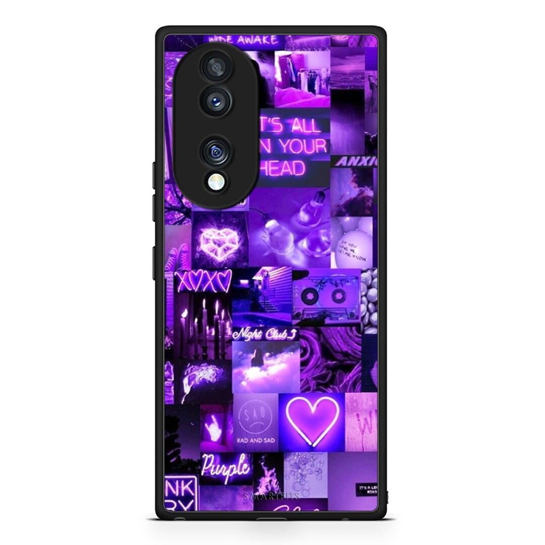 Θήκη Honor 70 5G Collage Stay Wild από τη Smartfits με σχέδιο στο πίσω μέρος και μαύρο περίβλημα | Honor 70 5G Collage Stay Wild Case with Colorful Back and Black Bezels