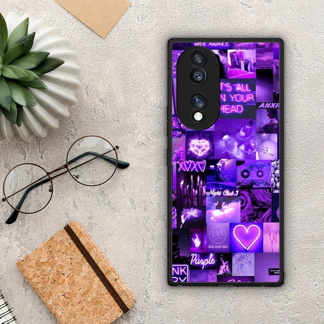 Θήκη Honor 70 5G Collage Stay Wild από τη Smartfits με σχέδιο στο πίσω μέρος και μαύρο περίβλημα | Honor 70 5G Collage Stay Wild Case with Colorful Back and Black Bezels