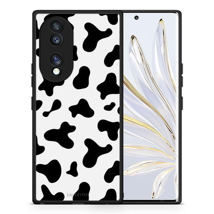 Θήκη Honor 70 5G Cow Print από τη Smartfits με σχέδιο στο πίσω μέρος και μαύρο περίβλημα | Honor 70 5G Cow Print Case with Colorful Back and Black Bezels