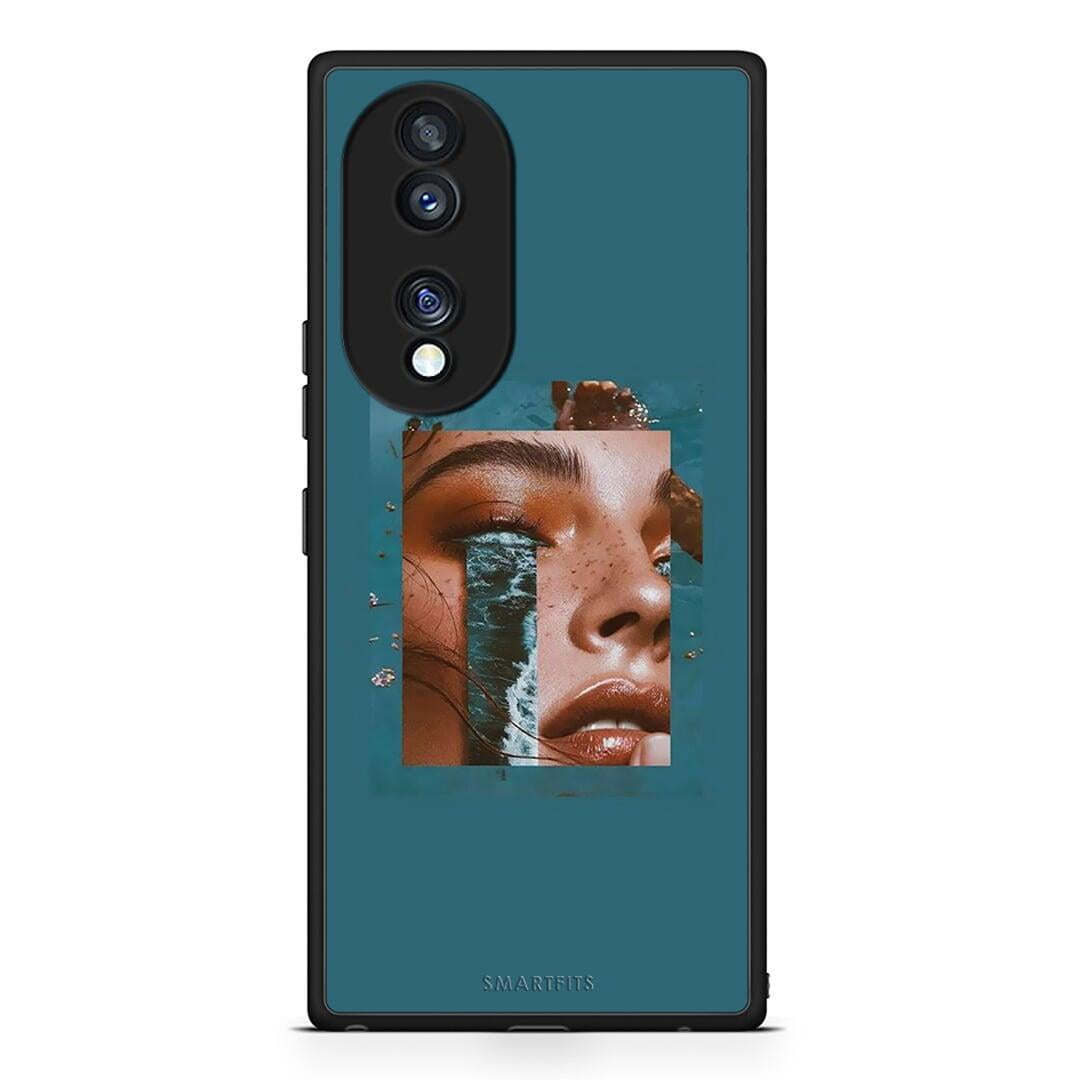 Θήκη Honor 70 5G Cry An Ocean από τη Smartfits με σχέδιο στο πίσω μέρος και μαύρο περίβλημα | Honor 70 5G Cry An Ocean Case with Colorful Back and Black Bezels