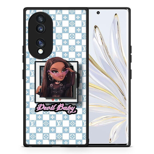 Θήκη Honor 70 5G Devil Baby από τη Smartfits με σχέδιο στο πίσω μέρος και μαύρο περίβλημα | Honor 70 5G Devil Baby Case with Colorful Back and Black Bezels