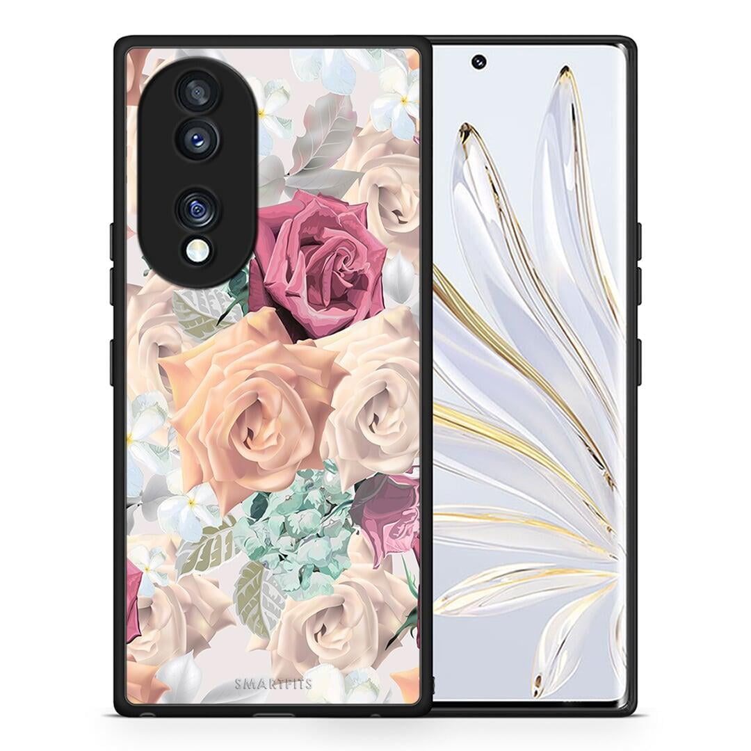 Θήκη Honor 70 5G Floral Bouquet από τη Smartfits με σχέδιο στο πίσω μέρος και μαύρο περίβλημα | Honor 70 5G Floral Bouquet Case with Colorful Back and Black Bezels