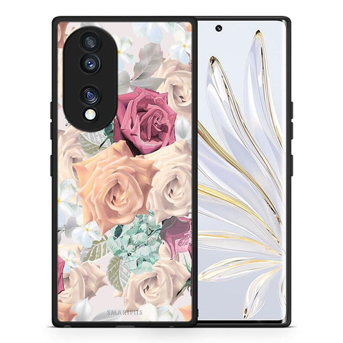 Θήκη Honor 70 5G Floral Bouquet από τη Smartfits με σχέδιο στο πίσω μέρος και μαύρο περίβλημα | Honor 70 5G Floral Bouquet Case with Colorful Back and Black Bezels