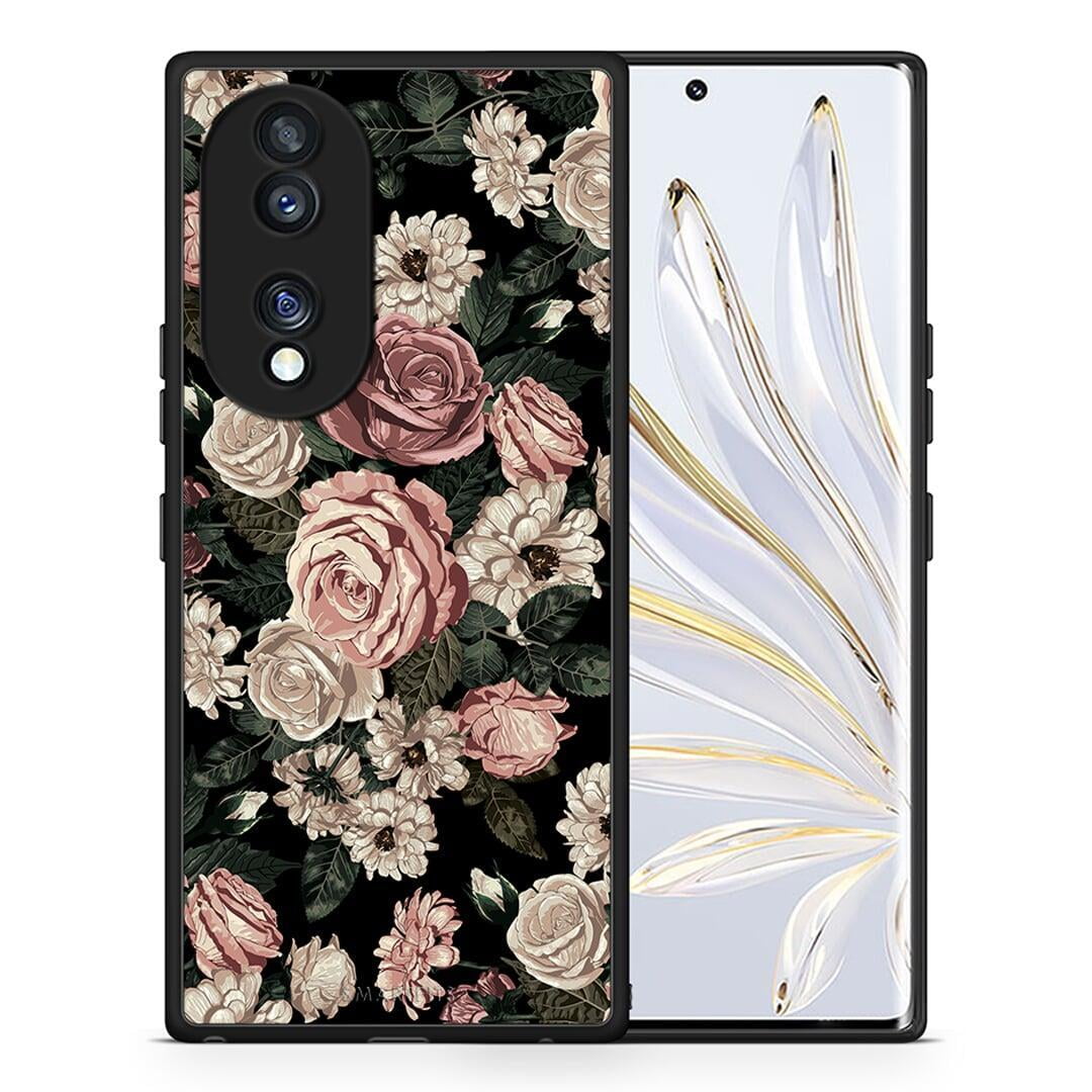 Θήκη Honor 70 5G Flower Wild Roses από τη Smartfits με σχέδιο στο πίσω μέρος και μαύρο περίβλημα | Honor 70 5G Flower Wild Roses Case with Colorful Back and Black Bezels