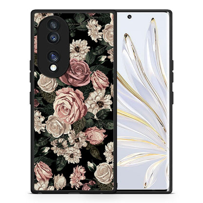 Θήκη Honor 70 5G Flower Wild Roses από τη Smartfits με σχέδιο στο πίσω μέρος και μαύρο περίβλημα | Honor 70 5G Flower Wild Roses Case with Colorful Back and Black Bezels