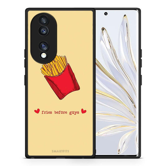 Θήκη Honor 70 5G Fries Before Guys από τη Smartfits με σχέδιο στο πίσω μέρος και μαύρο περίβλημα | Honor 70 5G Fries Before Guys Case with Colorful Back and Black Bezels