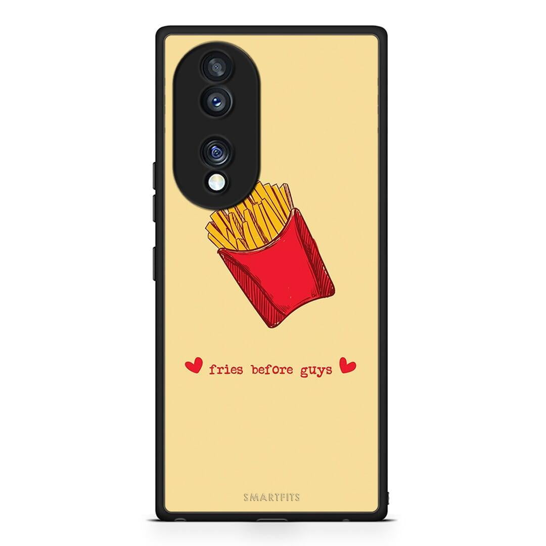 Θήκη Honor 70 5G Fries Before Guys από τη Smartfits με σχέδιο στο πίσω μέρος και μαύρο περίβλημα | Honor 70 5G Fries Before Guys Case with Colorful Back and Black Bezels