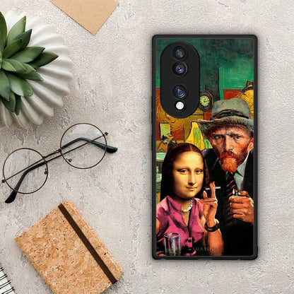 Θήκη Honor 70 5G Funny Art από τη Smartfits με σχέδιο στο πίσω μέρος και μαύρο περίβλημα | Honor 70 5G Funny Art Case with Colorful Back and Black Bezels