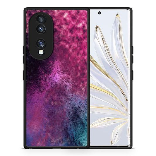 Θήκη Honor 70 5G Galactic Aurora από τη Smartfits με σχέδιο στο πίσω μέρος και μαύρο περίβλημα | Honor 70 5G Galactic Aurora Case with Colorful Back and Black Bezels