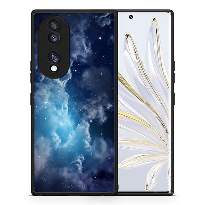 Θήκη Honor 70 5G Galactic Blue Sky από τη Smartfits με σχέδιο στο πίσω μέρος και μαύρο περίβλημα | Honor 70 5G Galactic Blue Sky Case with Colorful Back and Black Bezels
