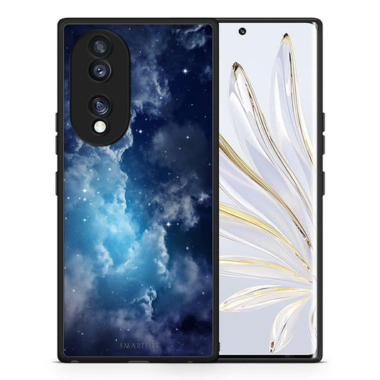 Θήκη Honor 70 5G Galactic Blue Sky από τη Smartfits με σχέδιο στο πίσω μέρος και μαύρο περίβλημα | Honor 70 5G Galactic Blue Sky Case with Colorful Back and Black Bezels