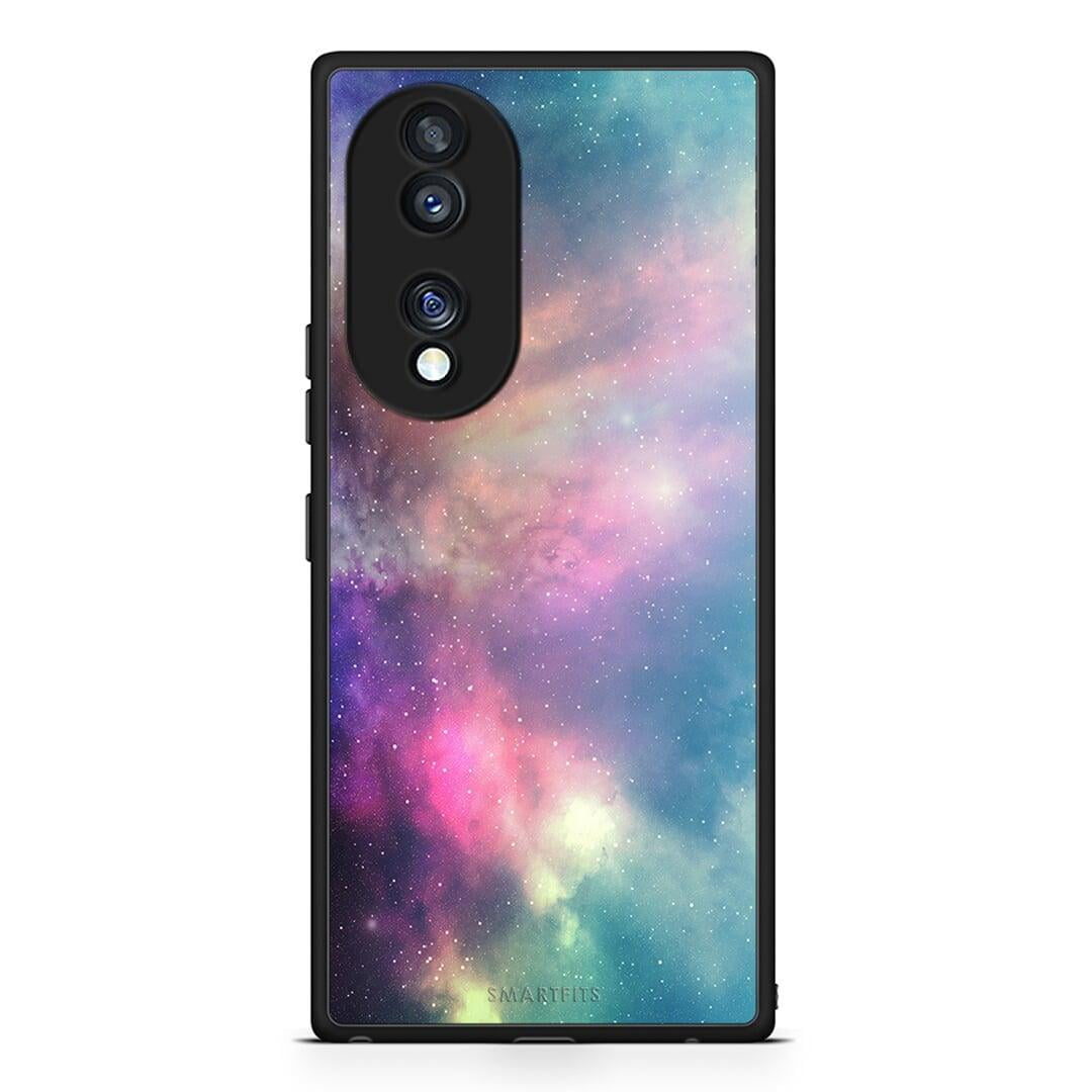 Θήκη Honor 70 5G Galactic Rainbow από τη Smartfits με σχέδιο στο πίσω μέρος και μαύρο περίβλημα | Honor 70 5G Galactic Rainbow Case with Colorful Back and Black Bezels