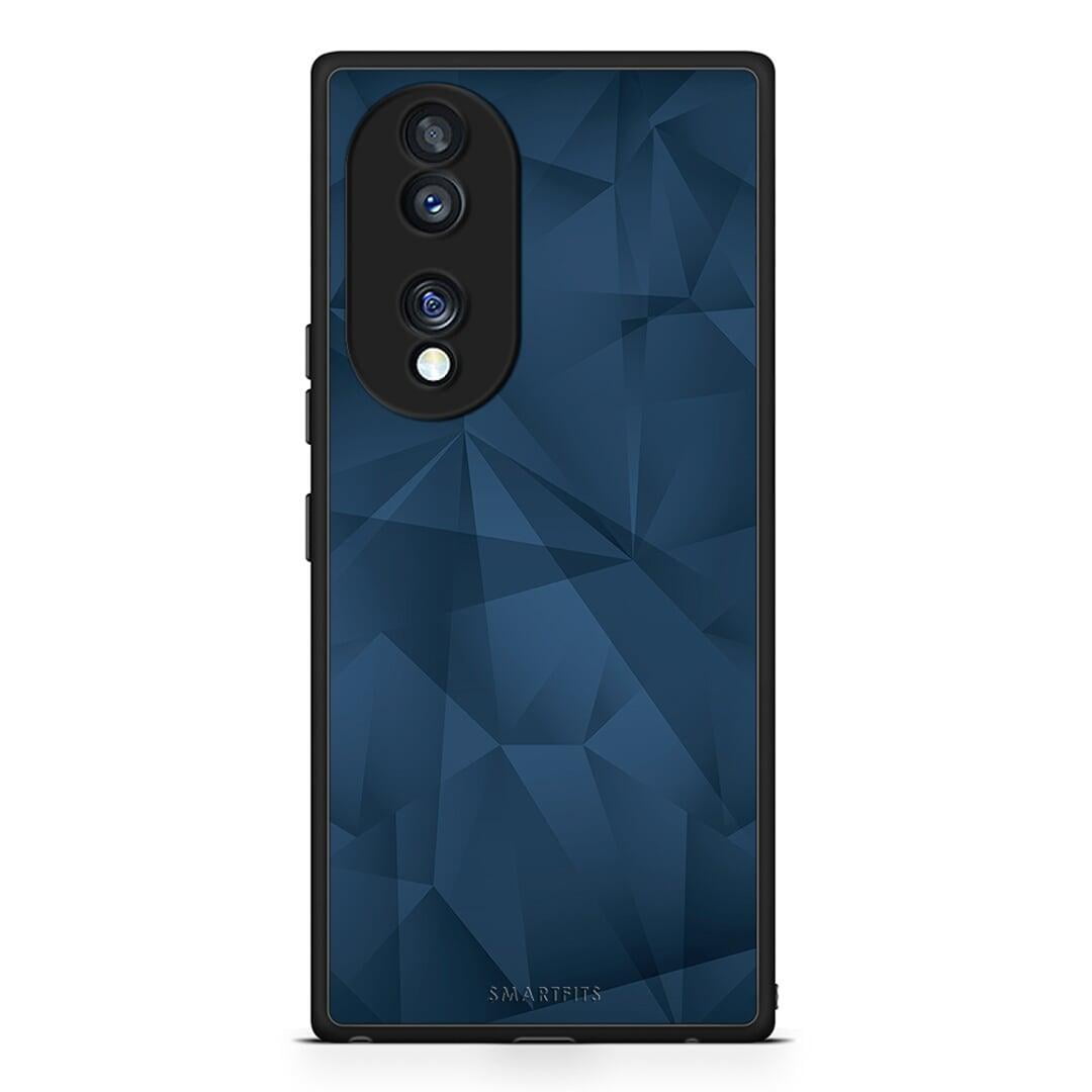 Θήκη Honor 70 5G Geometric Blue Abstract από τη Smartfits με σχέδιο στο πίσω μέρος και μαύρο περίβλημα | Honor 70 5G Geometric Blue Abstract Case with Colorful Back and Black Bezels