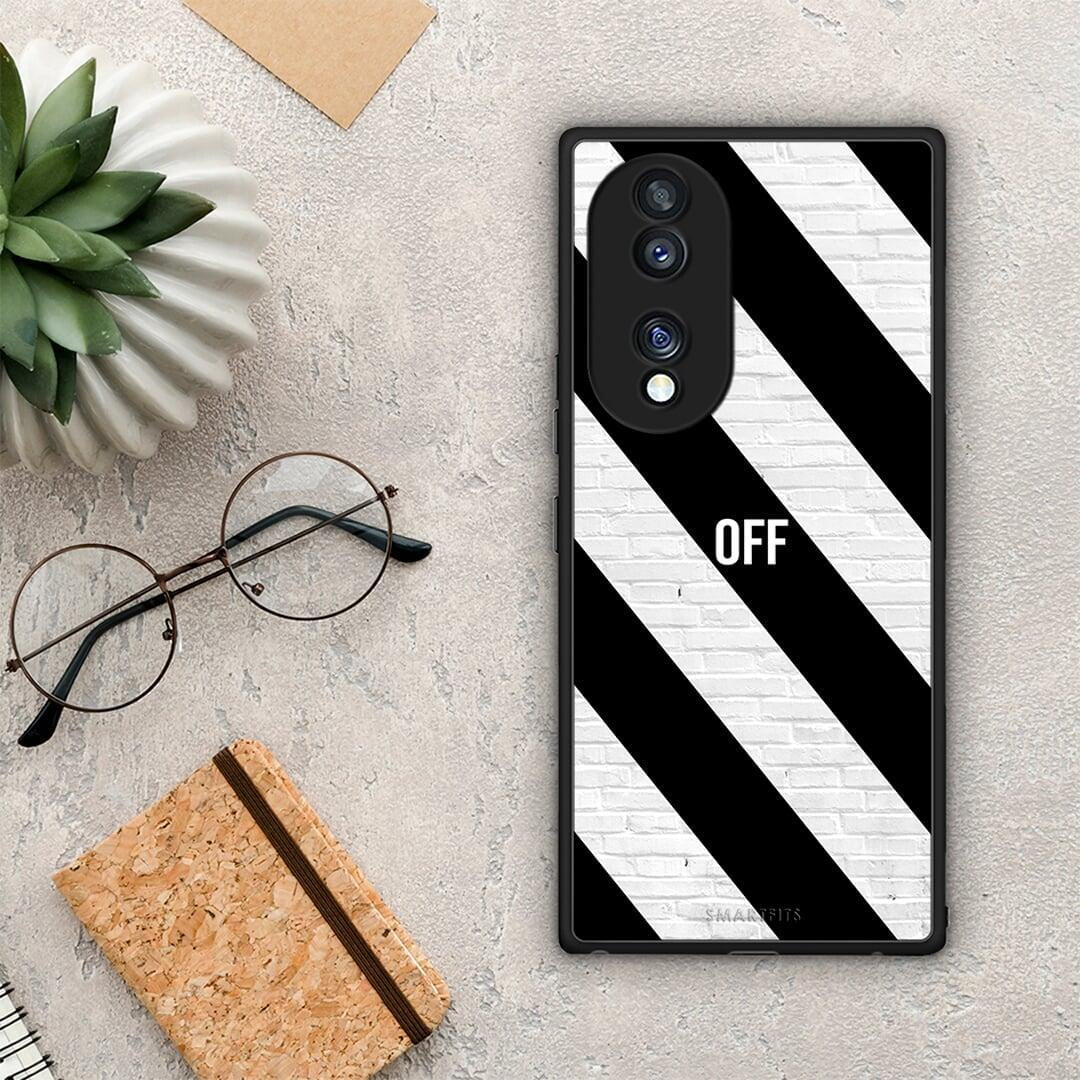 Θήκη Honor 70 5G Get Off από τη Smartfits με σχέδιο στο πίσω μέρος και μαύρο περίβλημα | Honor 70 5G Get Off Case with Colorful Back and Black Bezels