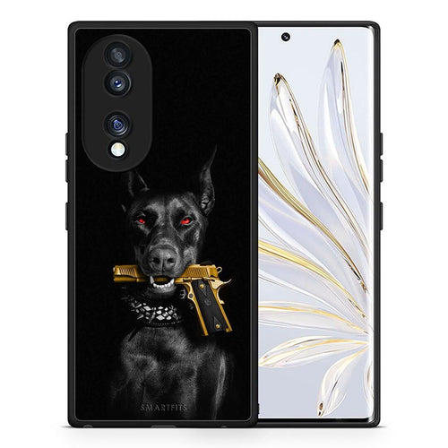 Θήκη Honor 70 5G Golden Gun από τη Smartfits με σχέδιο στο πίσω μέρος και μαύρο περίβλημα | Honor 70 5G Golden Gun Case with Colorful Back and Black Bezels