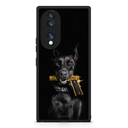 Θήκη Honor 70 5G Golden Gun από τη Smartfits με σχέδιο στο πίσω μέρος και μαύρο περίβλημα | Honor 70 5G Golden Gun Case with Colorful Back and Black Bezels