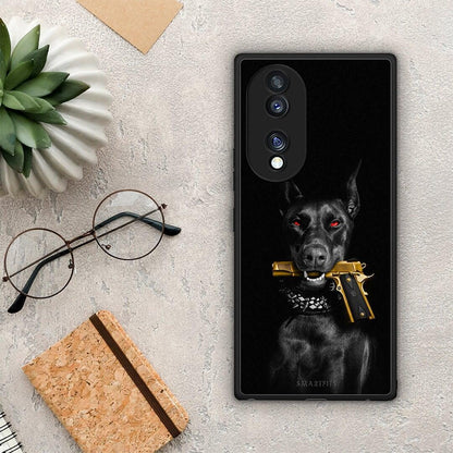 Θήκη Honor 70 5G Golden Gun από τη Smartfits με σχέδιο στο πίσω μέρος και μαύρο περίβλημα | Honor 70 5G Golden Gun Case with Colorful Back and Black Bezels