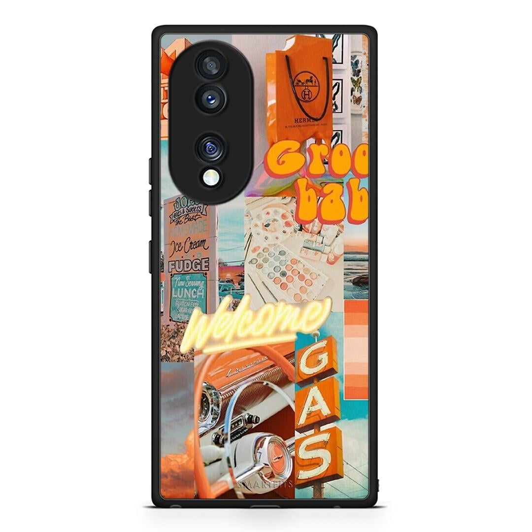 Θήκη Honor 70 5G Groovy Babe από τη Smartfits με σχέδιο στο πίσω μέρος και μαύρο περίβλημα | Honor 70 5G Groovy Babe Case with Colorful Back and Black Bezels