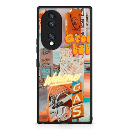 Θήκη Honor 70 5G Groovy Babe από τη Smartfits με σχέδιο στο πίσω μέρος και μαύρο περίβλημα | Honor 70 5G Groovy Babe Case with Colorful Back and Black Bezels