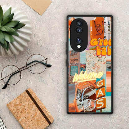 Θήκη Honor 70 5G Groovy Babe από τη Smartfits με σχέδιο στο πίσω μέρος και μαύρο περίβλημα | Honor 70 5G Groovy Babe Case with Colorful Back and Black Bezels