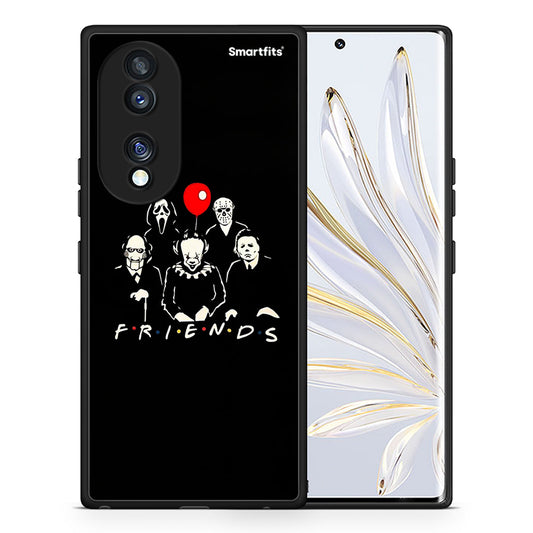 Θήκη Honor 70 5G Halloween Friends από τη Smartfits με σχέδιο στο πίσω μέρος και μαύρο περίβλημα | Honor 70 5G Halloween Friends Case with Colorful Back and Black Bezels