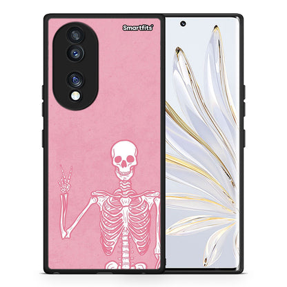 Θήκη Honor 70 5G Halloween Motivation από τη Smartfits με σχέδιο στο πίσω μέρος και μαύρο περίβλημα | Honor 70 5G Halloween Motivation Case with Colorful Back and Black Bezels
