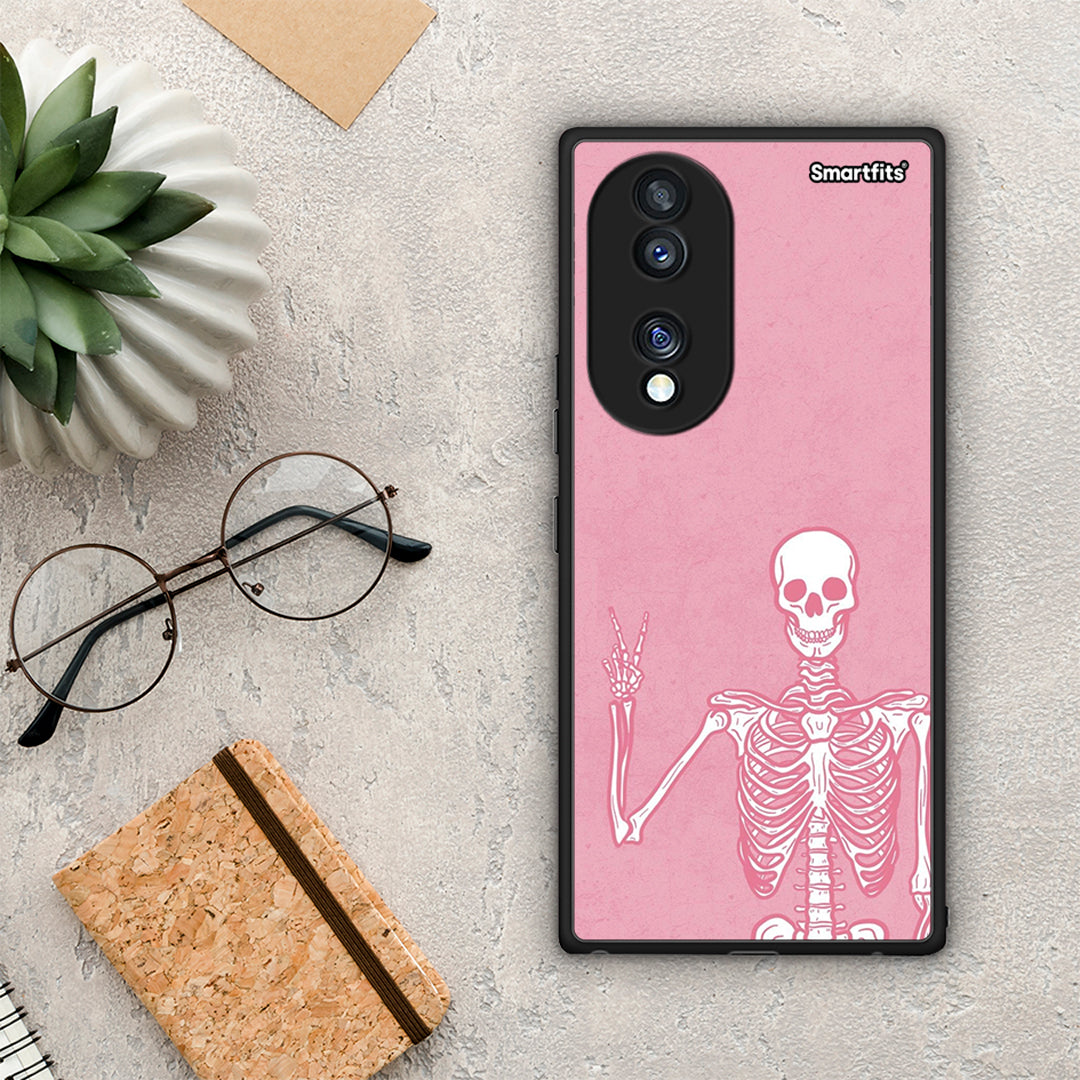 Θήκη Honor 70 5G Halloween Motivation από τη Smartfits με σχέδιο στο πίσω μέρος και μαύρο περίβλημα | Honor 70 5G Halloween Motivation Case with Colorful Back and Black Bezels
