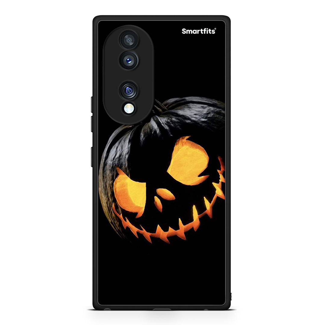 Θήκη Honor 70 5G Halloween Scary Pumpkin από τη Smartfits με σχέδιο στο πίσω μέρος και μαύρο περίβλημα | Honor 70 5G Halloween Scary Pumpkin Case with Colorful Back and Black Bezels