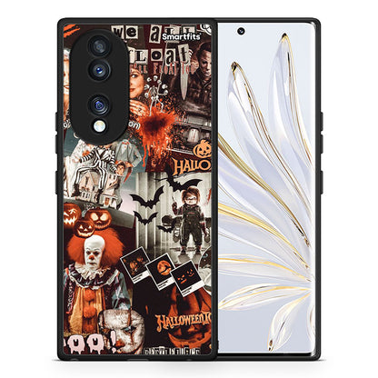 Θήκη Honor 70 5G Halloween Spooky Season από τη Smartfits με σχέδιο στο πίσω μέρος και μαύρο περίβλημα | Honor 70 5G Halloween Spooky Season Case with Colorful Back and Black Bezels