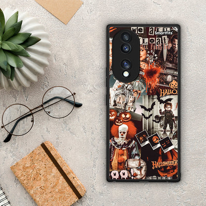 Θήκη Honor 70 5G Halloween Spooky Season από τη Smartfits με σχέδιο στο πίσω μέρος και μαύρο περίβλημα | Honor 70 5G Halloween Spooky Season Case with Colorful Back and Black Bezels