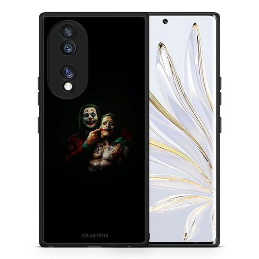 Θήκη Honor 70 5G Hero Clown από τη Smartfits με σχέδιο στο πίσω μέρος και μαύρο περίβλημα | Honor 70 5G Hero Clown Case with Colorful Back and Black Bezels