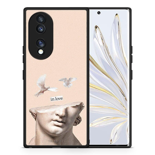 Θήκη Honor 70 5G In Love από τη Smartfits με σχέδιο στο πίσω μέρος και μαύρο περίβλημα | Honor 70 5G In Love Case with Colorful Back and Black Bezels