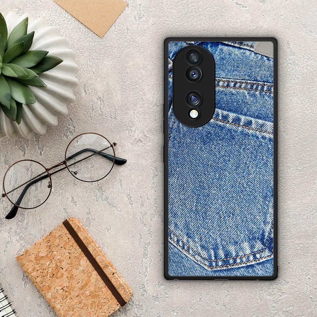 Θήκη Honor 70 5G Jeans Pocket από τη Smartfits με σχέδιο στο πίσω μέρος και μαύρο περίβλημα | Honor 70 5G Jeans Pocket Case with Colorful Back and Black Bezels