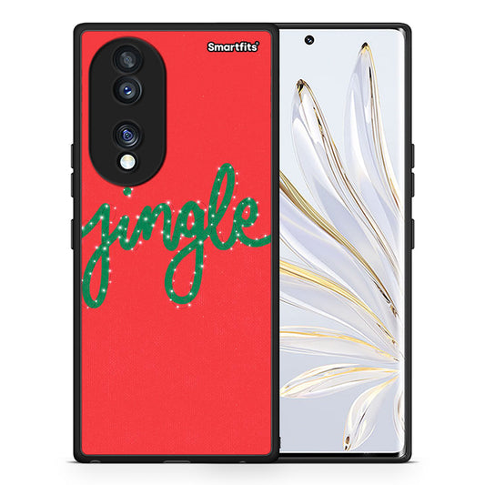 Θήκη Honor 70 5G Jingle Xmas από τη Smartfits με σχέδιο στο πίσω μέρος και μαύρο περίβλημα | Honor 70 5G Jingle Xmas Case with Colorful Back and Black Bezels