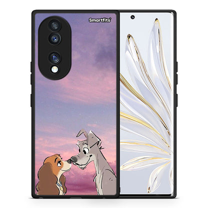 Θήκη Honor 70 5G Lady And Tramp από τη Smartfits με σχέδιο στο πίσω μέρος και μαύρο περίβλημα | Honor 70 5G Lady And Tramp Case with Colorful Back and Black Bezels