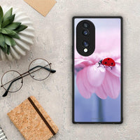 Thumbnail for Θήκη Honor 70 5G Ladybug Flower από τη Smartfits με σχέδιο στο πίσω μέρος και μαύρο περίβλημα | Honor 70 5G Ladybug Flower Case with Colorful Back and Black Bezels