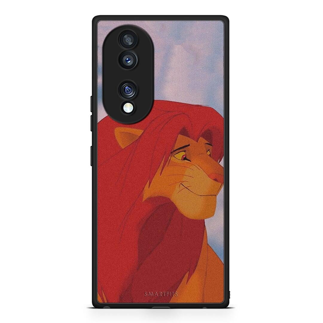 Θήκη Honor 70 5G Lion Love 1 από τη Smartfits με σχέδιο στο πίσω μέρος και μαύρο περίβλημα | Honor 70 5G Lion Love 1 Case with Colorful Back and Black Bezels
