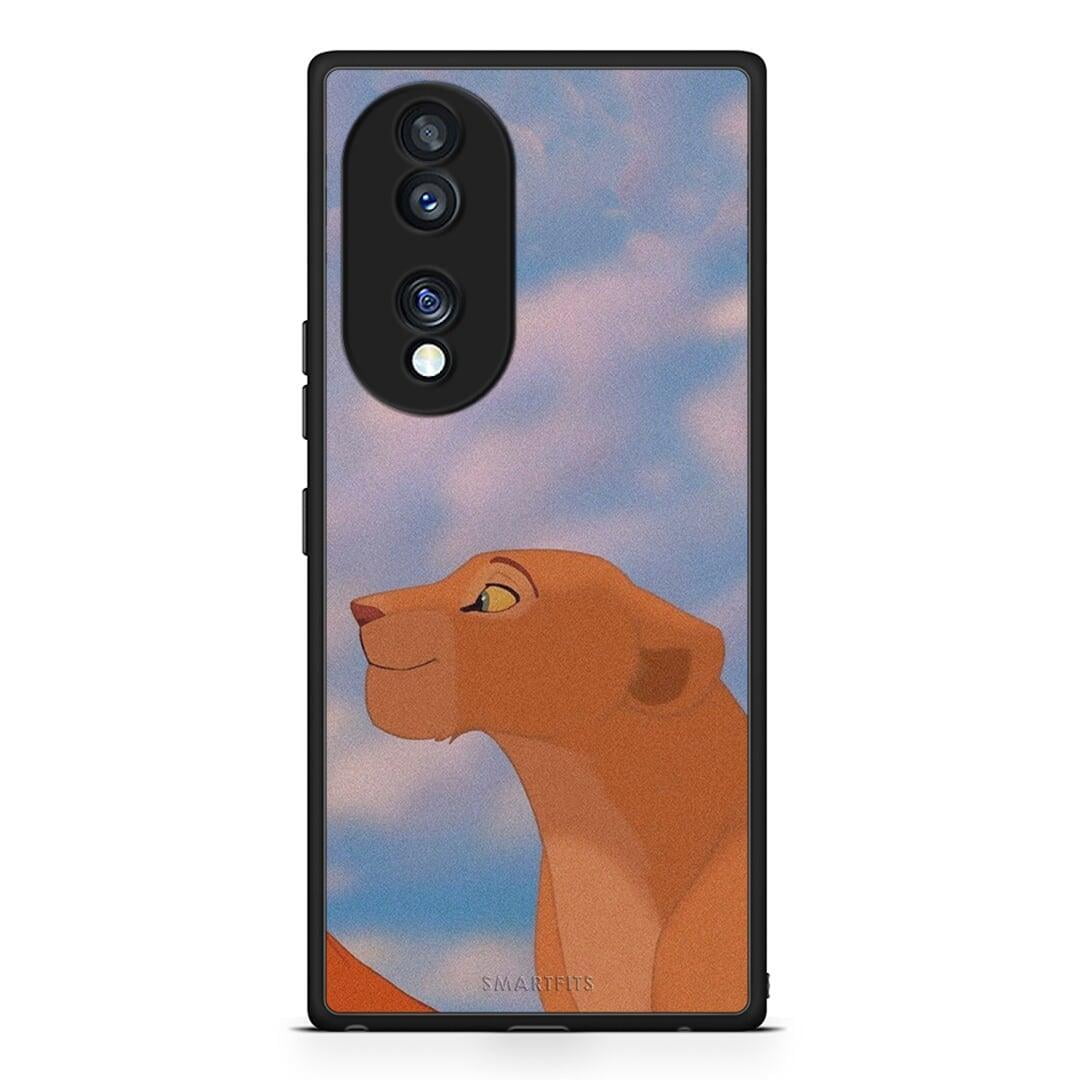 Θήκη Honor 70 5G Lion Love 2 από τη Smartfits με σχέδιο στο πίσω μέρος και μαύρο περίβλημα | Honor 70 5G Lion Love 2 Case with Colorful Back and Black Bezels