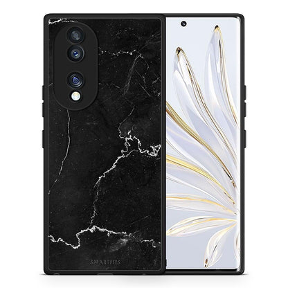 Θήκη Honor 70 5G Marble Black από τη Smartfits με σχέδιο στο πίσω μέρος και μαύρο περίβλημα | Honor 70 5G Marble Black Case with Colorful Back and Black Bezels