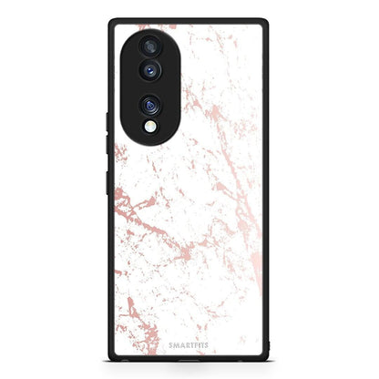 Θήκη Honor 70 5G Marble Pink Splash από τη Smartfits με σχέδιο στο πίσω μέρος και μαύρο περίβλημα | Honor 70 5G Marble Pink Splash Case with Colorful Back and Black Bezels