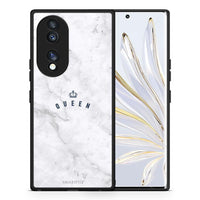 Thumbnail for Θήκη Honor 70 5G Marble Queen από τη Smartfits με σχέδιο στο πίσω μέρος και μαύρο περίβλημα | Honor 70 5G Marble Queen Case with Colorful Back and Black Bezels