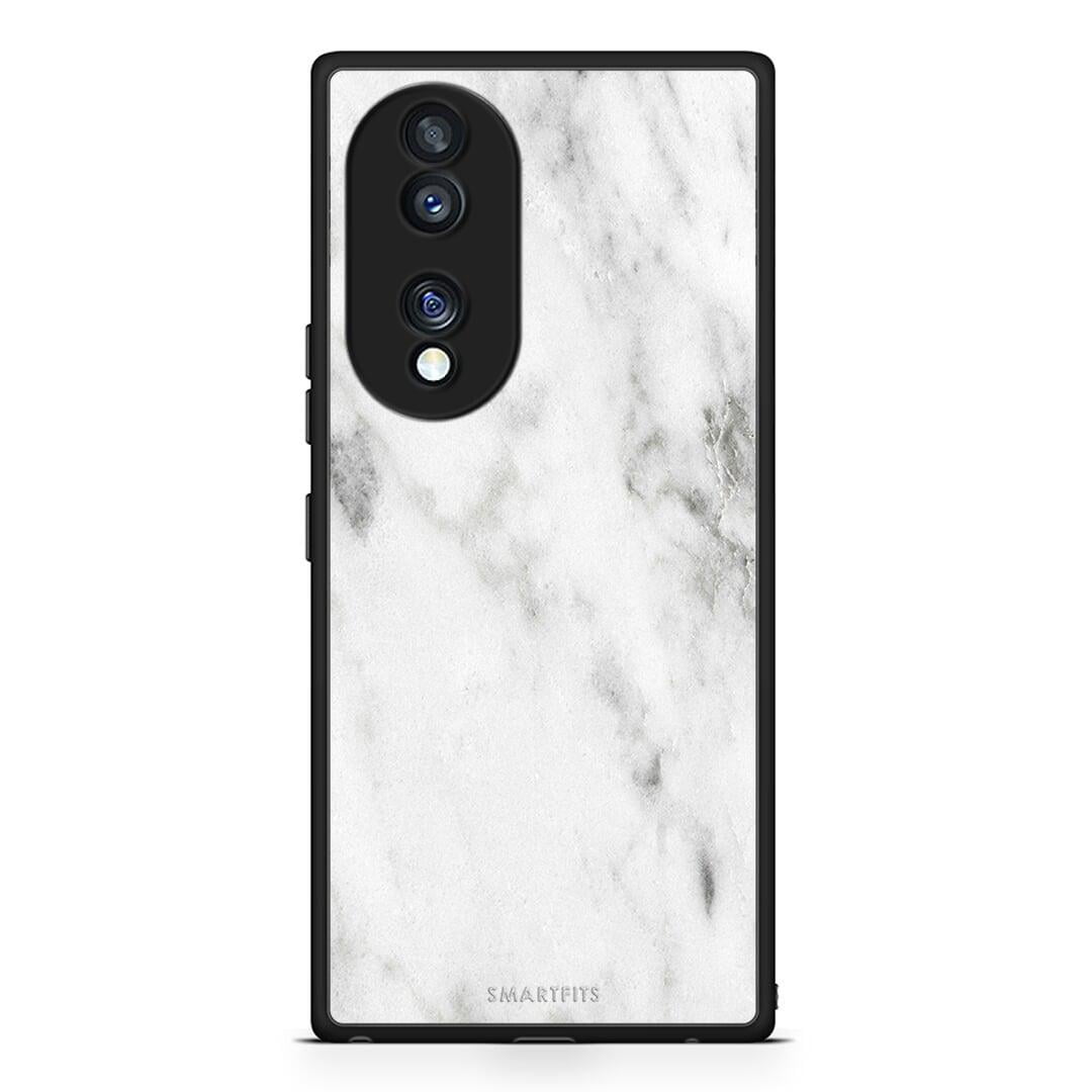 Θήκη Honor 70 5G Marble White από τη Smartfits με σχέδιο στο πίσω μέρος και μαύρο περίβλημα | Honor 70 5G Marble White Case with Colorful Back and Black Bezels