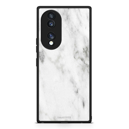 Θήκη Honor 70 5G Marble White από τη Smartfits με σχέδιο στο πίσω μέρος και μαύρο περίβλημα | Honor 70 5G Marble White Case with Colorful Back and Black Bezels