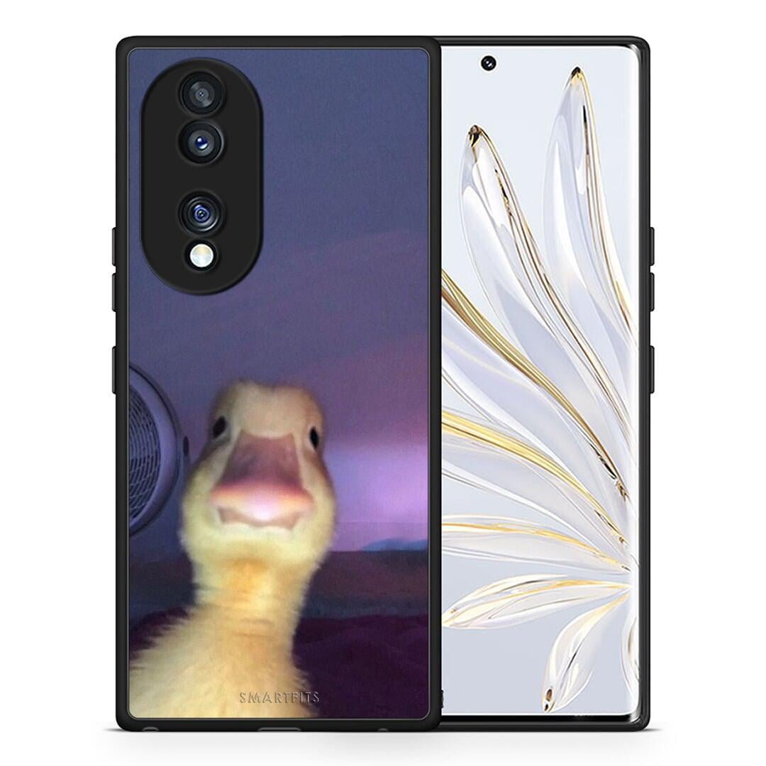 Θήκη Honor 70 5G Meme Duck από τη Smartfits με σχέδιο στο πίσω μέρος και μαύρο περίβλημα | Honor 70 5G Meme Duck Case with Colorful Back and Black Bezels