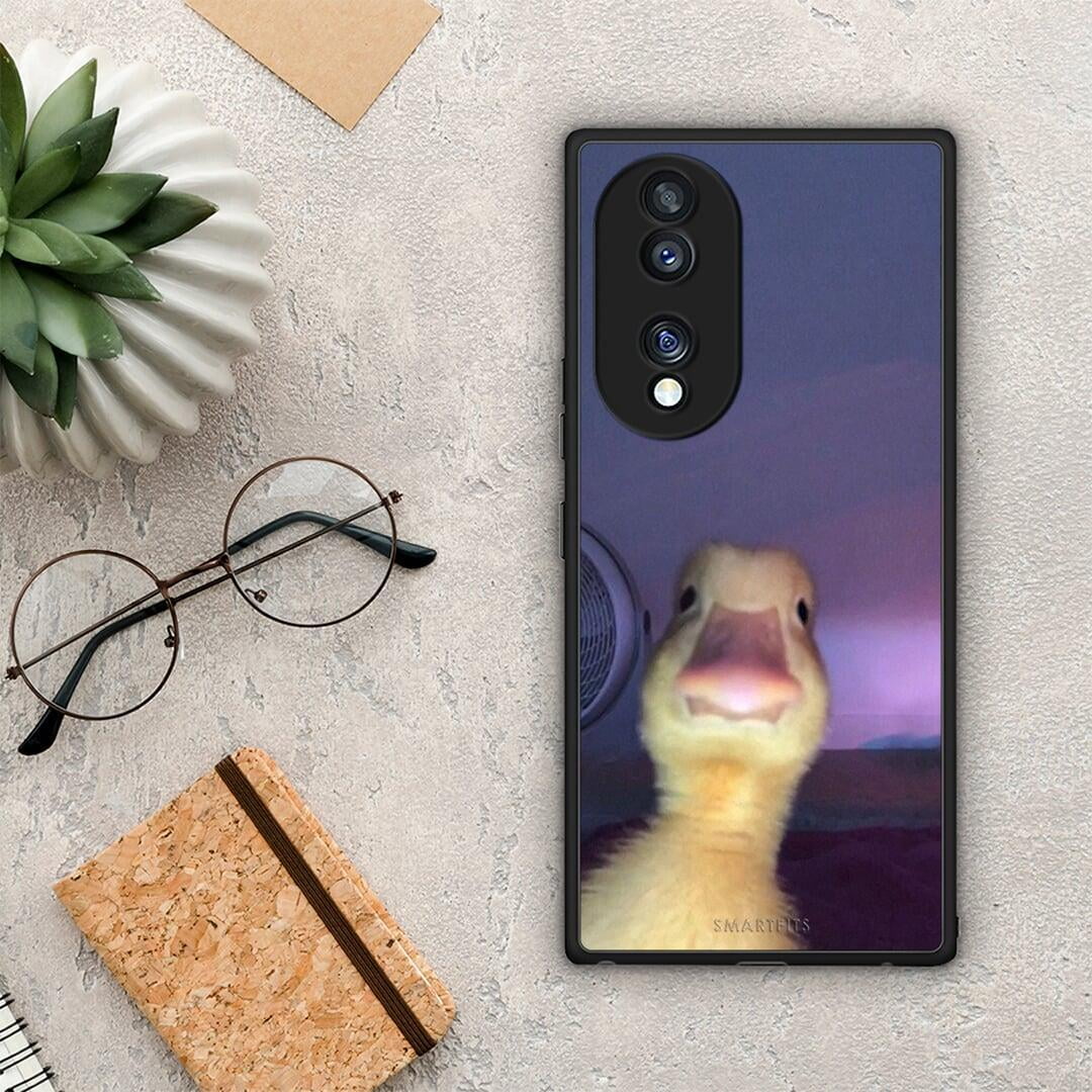 Θήκη Honor 70 5G Meme Duck από τη Smartfits με σχέδιο στο πίσω μέρος και μαύρο περίβλημα | Honor 70 5G Meme Duck Case with Colorful Back and Black Bezels