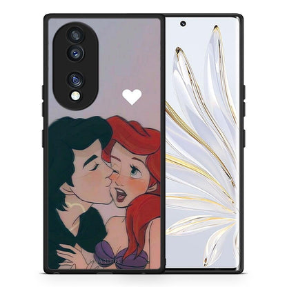 Θήκη Honor 70 5G Mermaid Couple από τη Smartfits με σχέδιο στο πίσω μέρος και μαύρο περίβλημα | Honor 70 5G Mermaid Couple Case with Colorful Back and Black Bezels