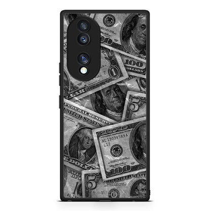 Θήκη Honor 70 5G Money Dollars από τη Smartfits με σχέδιο στο πίσω μέρος και μαύρο περίβλημα | Honor 70 5G Money Dollars Case with Colorful Back and Black Bezels