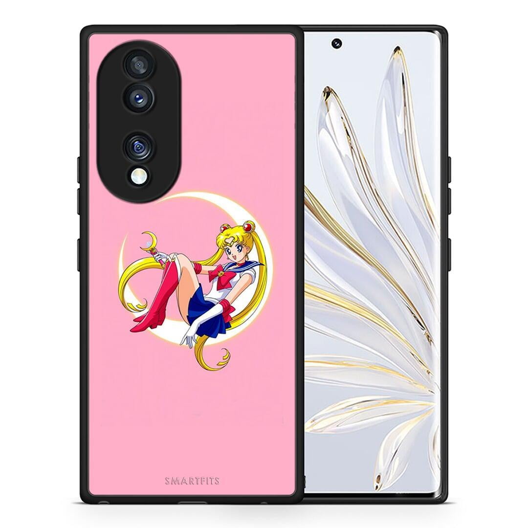 Θήκη Honor 70 5G Moon Girl από τη Smartfits με σχέδιο στο πίσω μέρος και μαύρο περίβλημα | Honor 70 5G Moon Girl Case with Colorful Back and Black Bezels