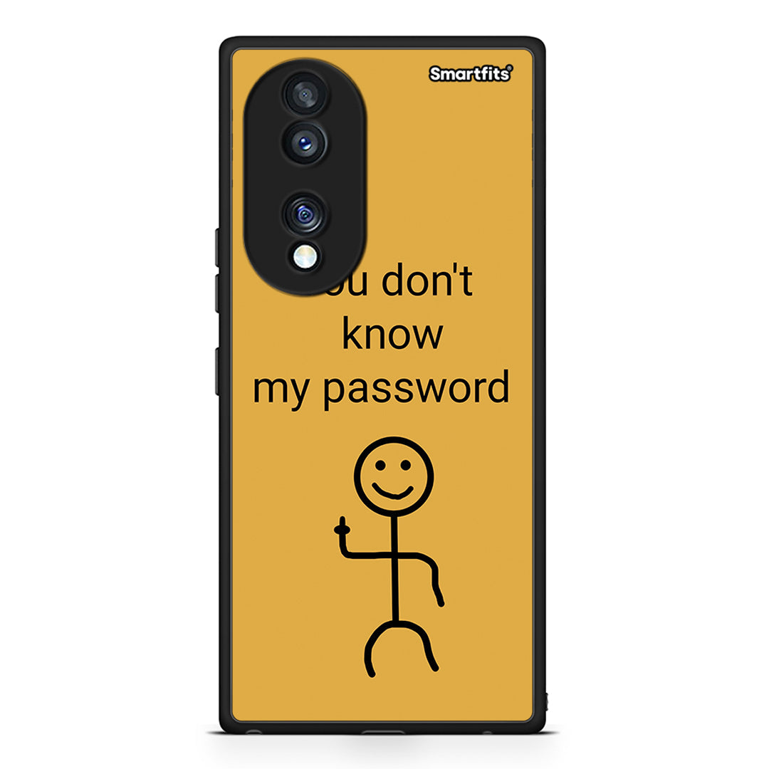 Θήκη Honor 70 5G My Password από τη Smartfits με σχέδιο στο πίσω μέρος και μαύρο περίβλημα | Honor 70 5G My Password Case with Colorful Back and Black Bezels